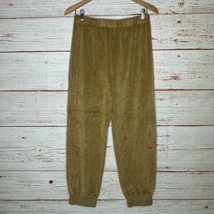 NWT Suzie Suzi Kondi The Tinos Slim Track Pants Velour in Teddy Sz L